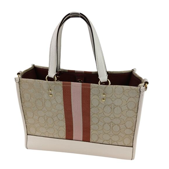Coach Dempsey Carryall Bag In Signature Jacquard Pink Coach Patch - Picture 4 of 8